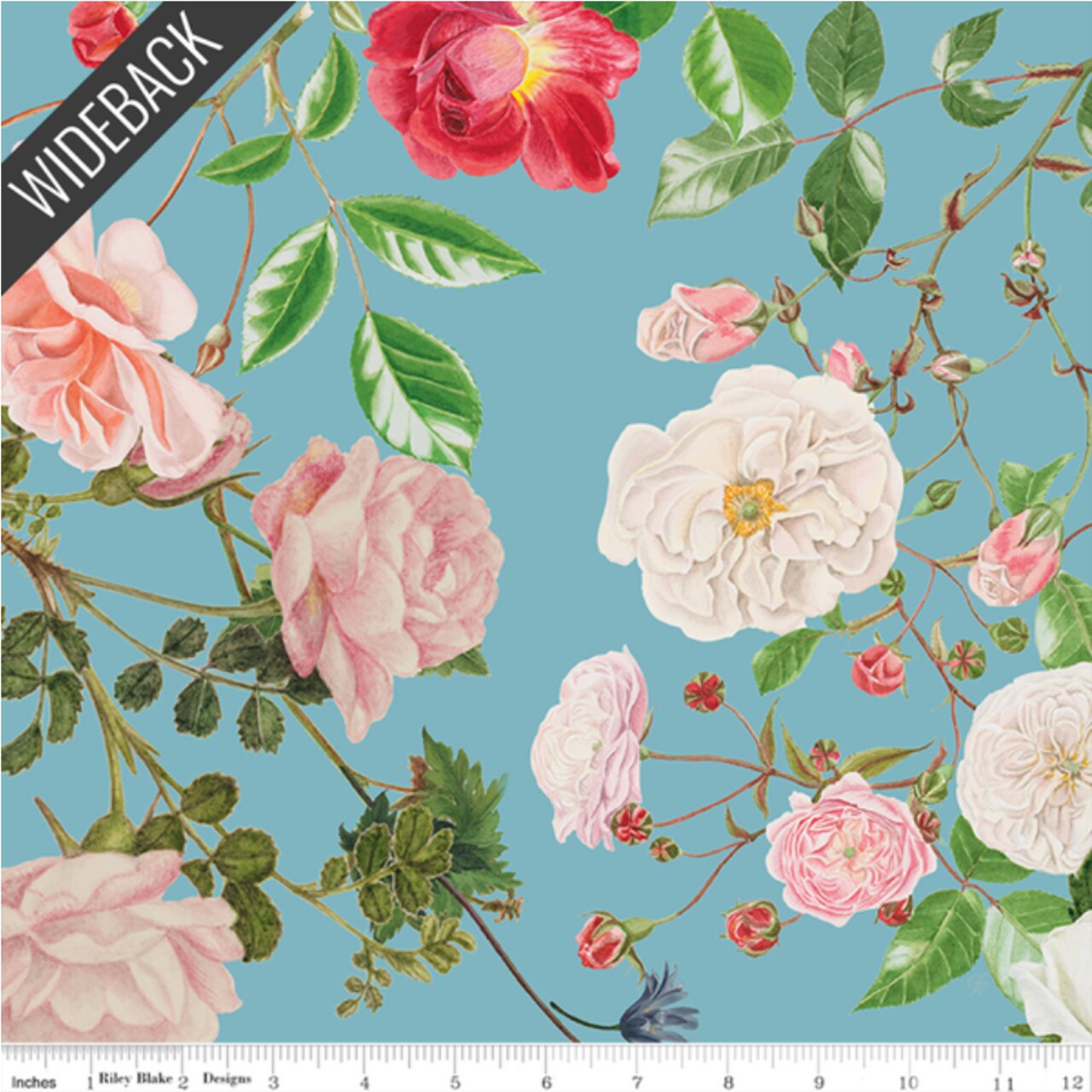 Floral Gardens Wideback (108 Inch) in Sky (wb14369-sky) | RBD Widebacks | Riley Blake Designs | Riley Blake